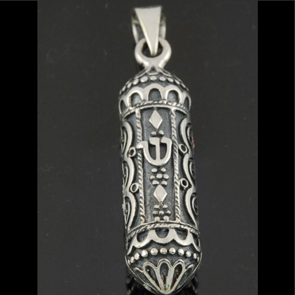 Ornate Mezuzzah Sterling Silver on Rolo Chain, Unisex, NEW, 15”-33”, Gift Boxed - Picture 6 of 8